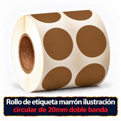 Rollo de etiqueta Ilustración Circular Marron 20 Diametro (2B - B40 ROLLO x 1000)